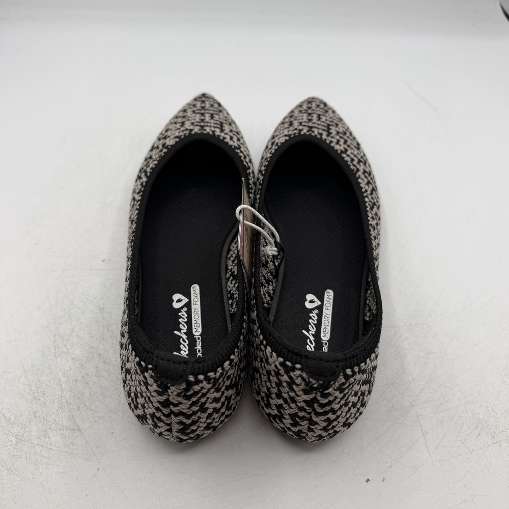 Skechers Cleo Point Chic Allure Ballet Flats Womens 8.5 Black Knit Shoes 159327 - Picture 9 of 11